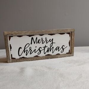 Hobby Lobby Festive Merry Christmas Sign - White and Brown